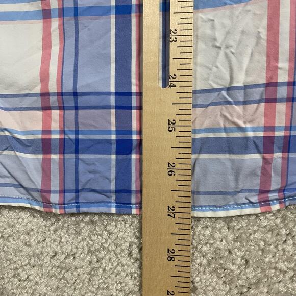 Columbia PFG Super Bahama Shirt Mens XL Blue Pink Plaid Fishing Vented Button Up - Picture 7 of 9